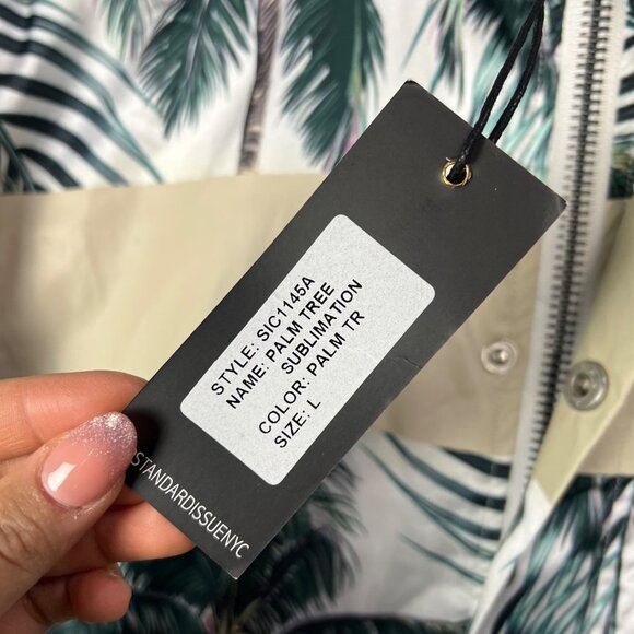 NEW Standard Issue NYC Palmtree Sublimation Zip Up Jacket Size Large‎ - Picture 5 of 10